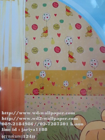 12.wd-wallpaper ตกแต่งห้องเด็กด้วย วอลเปเปอร์ลายการ์ตูน ลายการ์ตูนลิขสิทธิ์ ลายน่ารักๆ ลายดิสนี่ หมีพูห์ ลายเจ้าหญิง◕‿◕